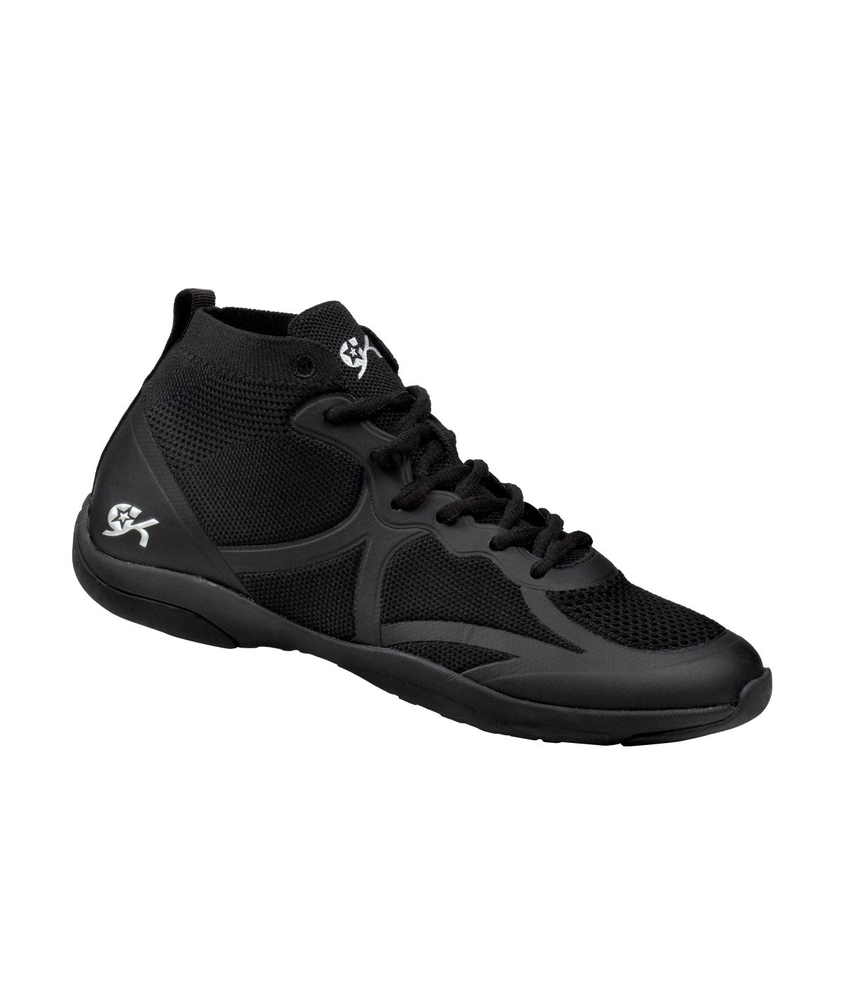 GK Hi-Flyer Mid Cheerleading Shoe Lightweight Mid-Top with Ankle Support (Black, 7H)