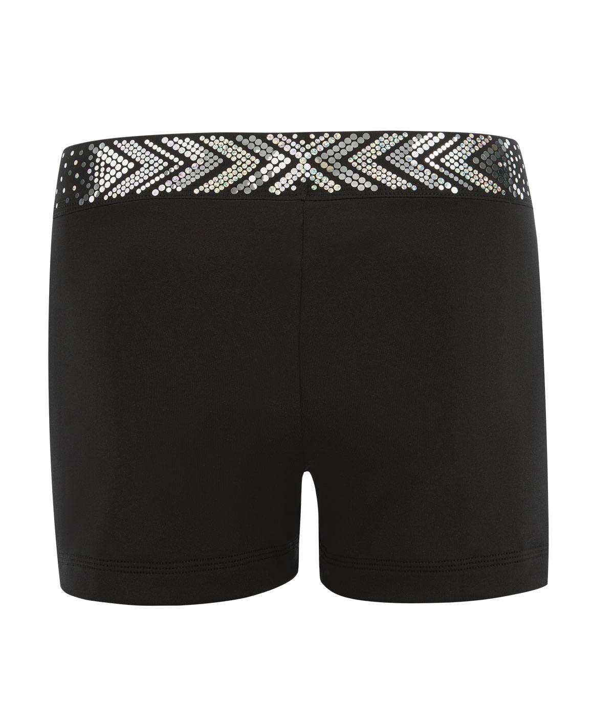 Black Cheer Shorts with Silver Spanglez Waistband - Practice Wear ...