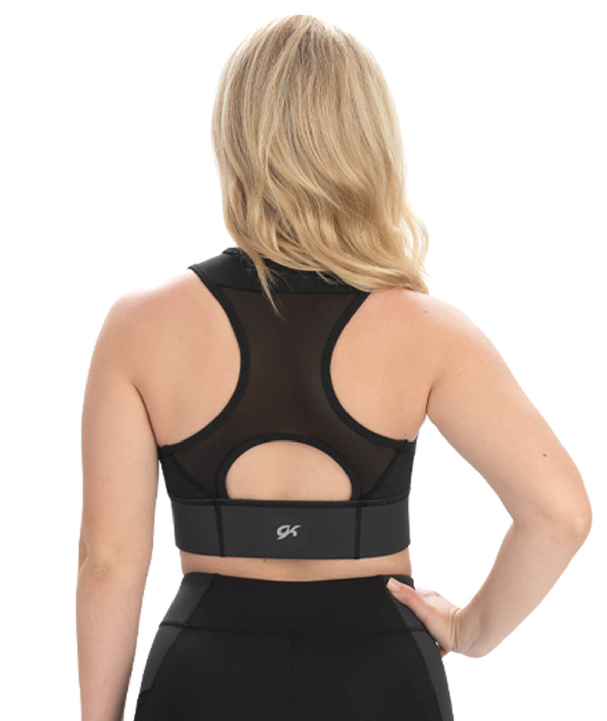 GK Fitness Black Sports Bra Body Basics Omni Cheer