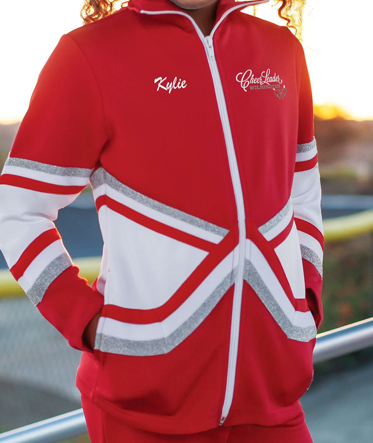 Chasse Metallic Crossover Double Knit Jacket - Cheer Warmups