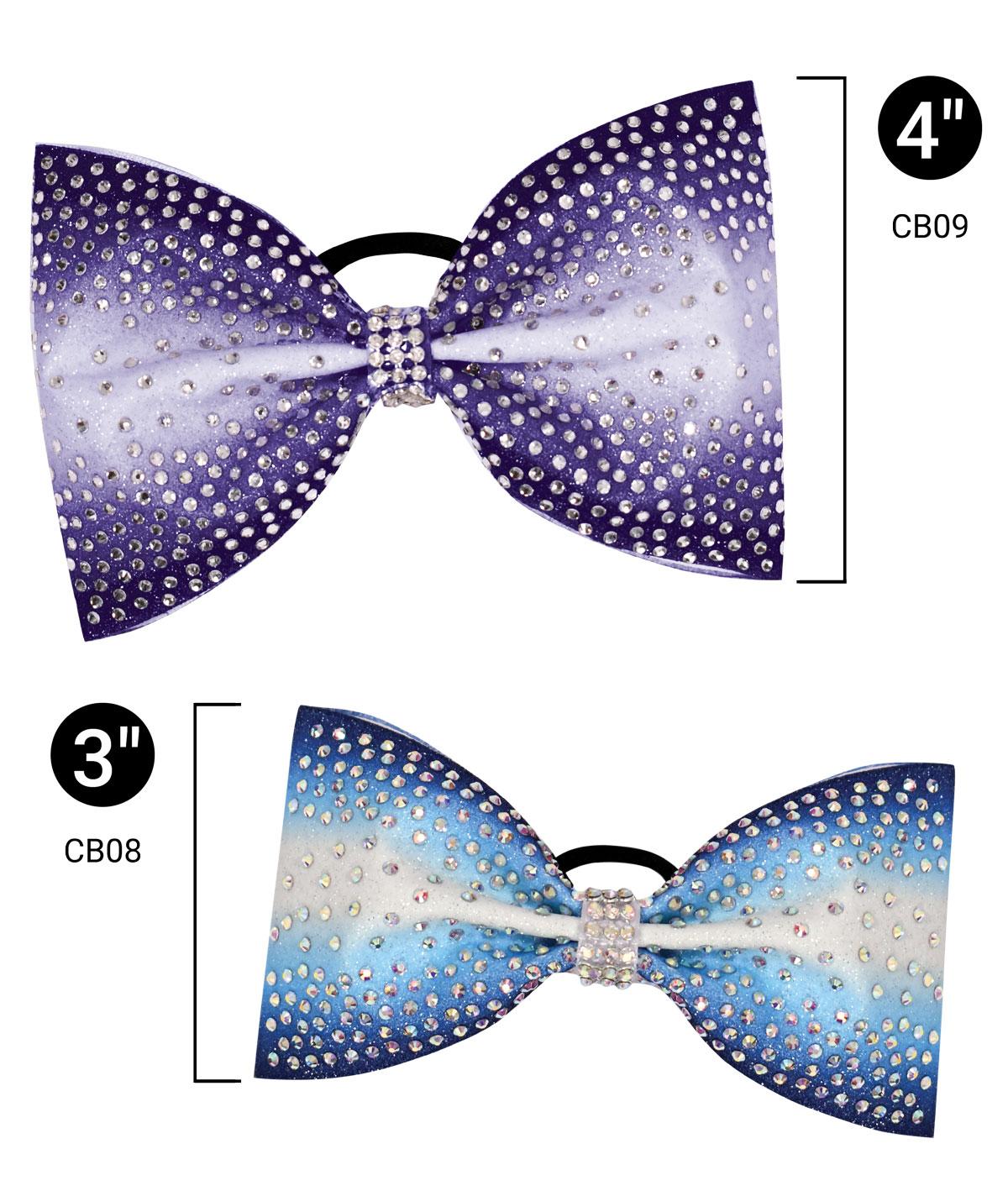Small Sublimated Belle Tailless Custom Hair Bow With Rhinestones