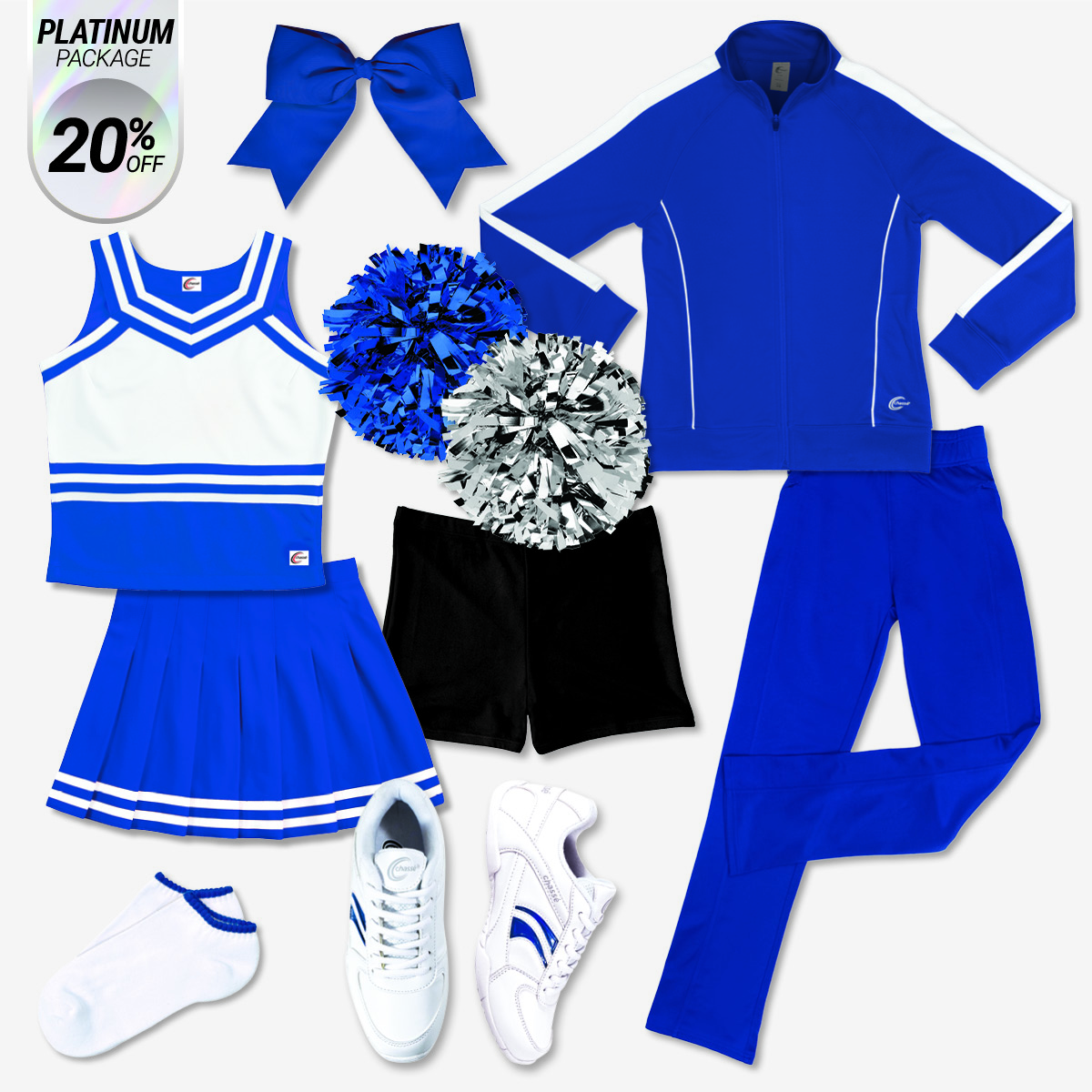 Cheer Uniform Packages: Cheerleading Packages with Uniform, Socks, Poms and  Shoes