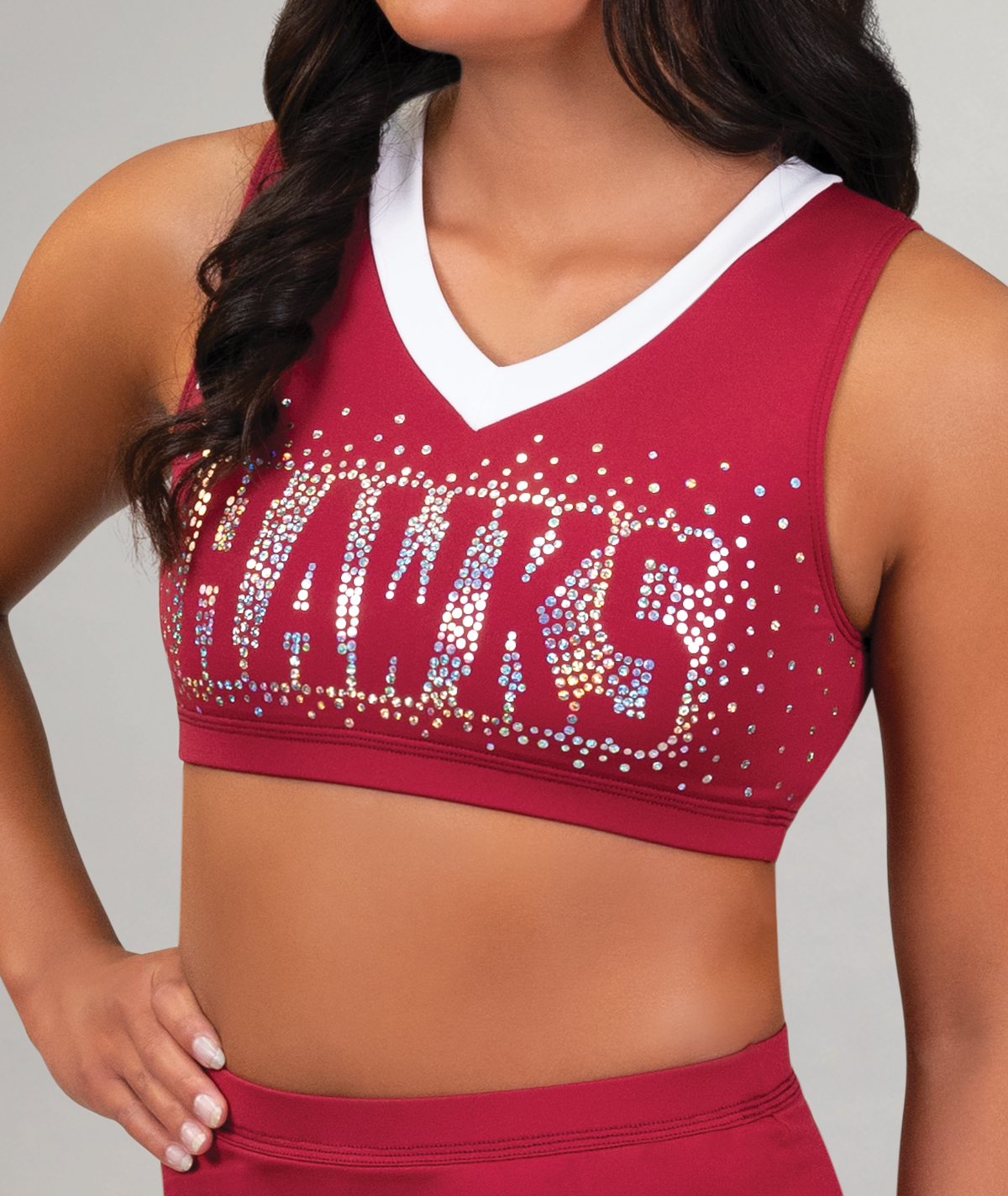 GK Spirit Solid V-Neck Cropped Shell Top