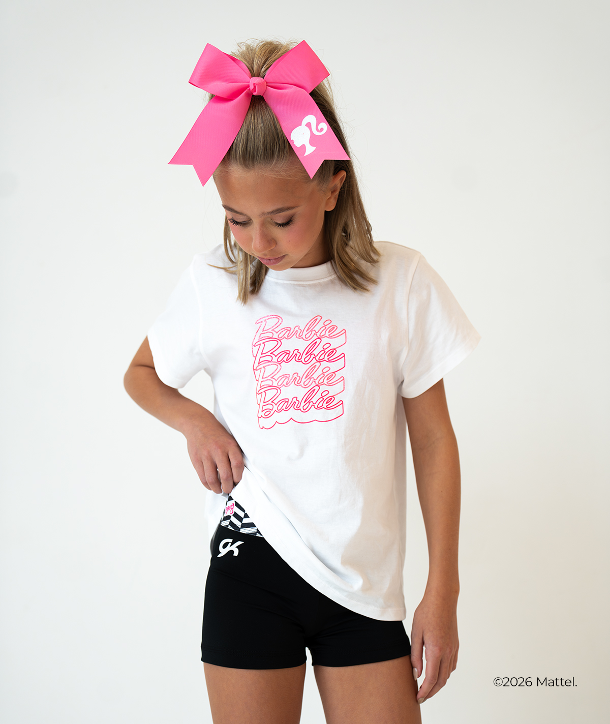 GK Cheer Mid-Rise Short with Sublimated Barbie™ Print Waistband