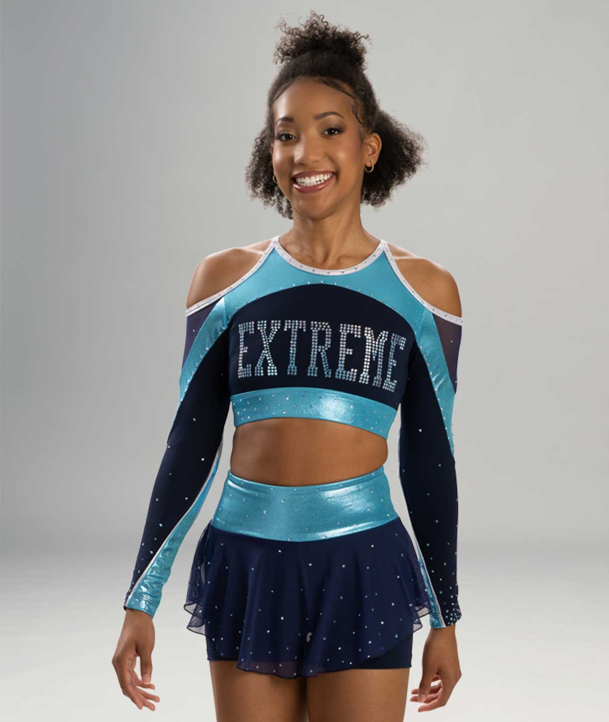 GK Cheer All Star Cropped Cold Shoulder Top