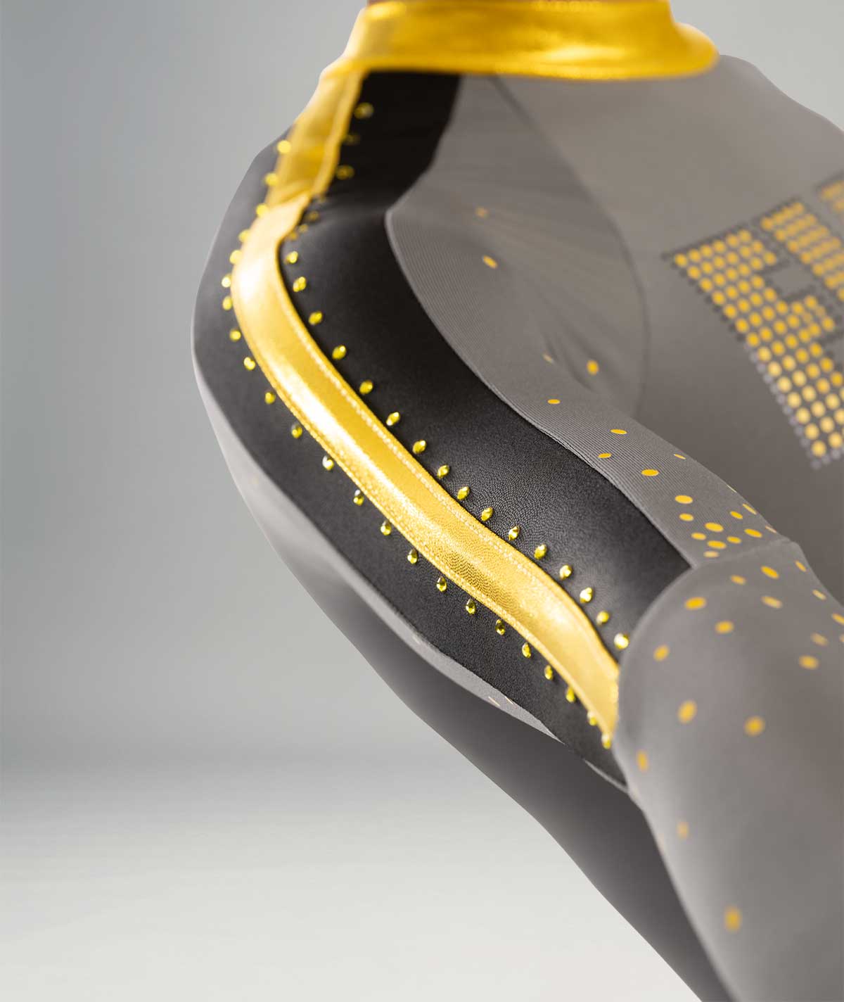 GK All Star Mock Neck Long Top with Striped Upper Sleeve and Contrast Cuff