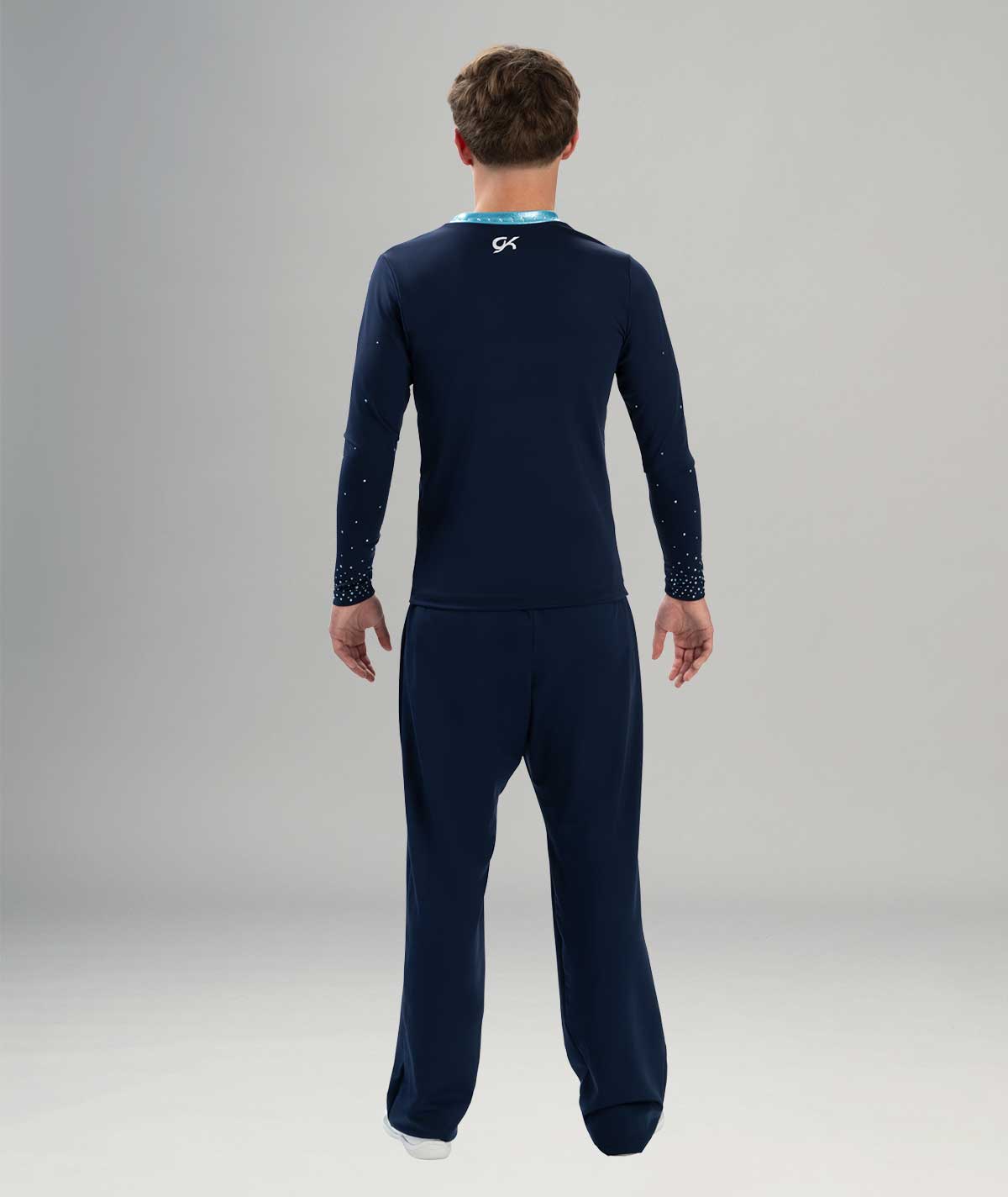 GK Cheer All Star Crew Neck Men's Top with Contrast Neck Band