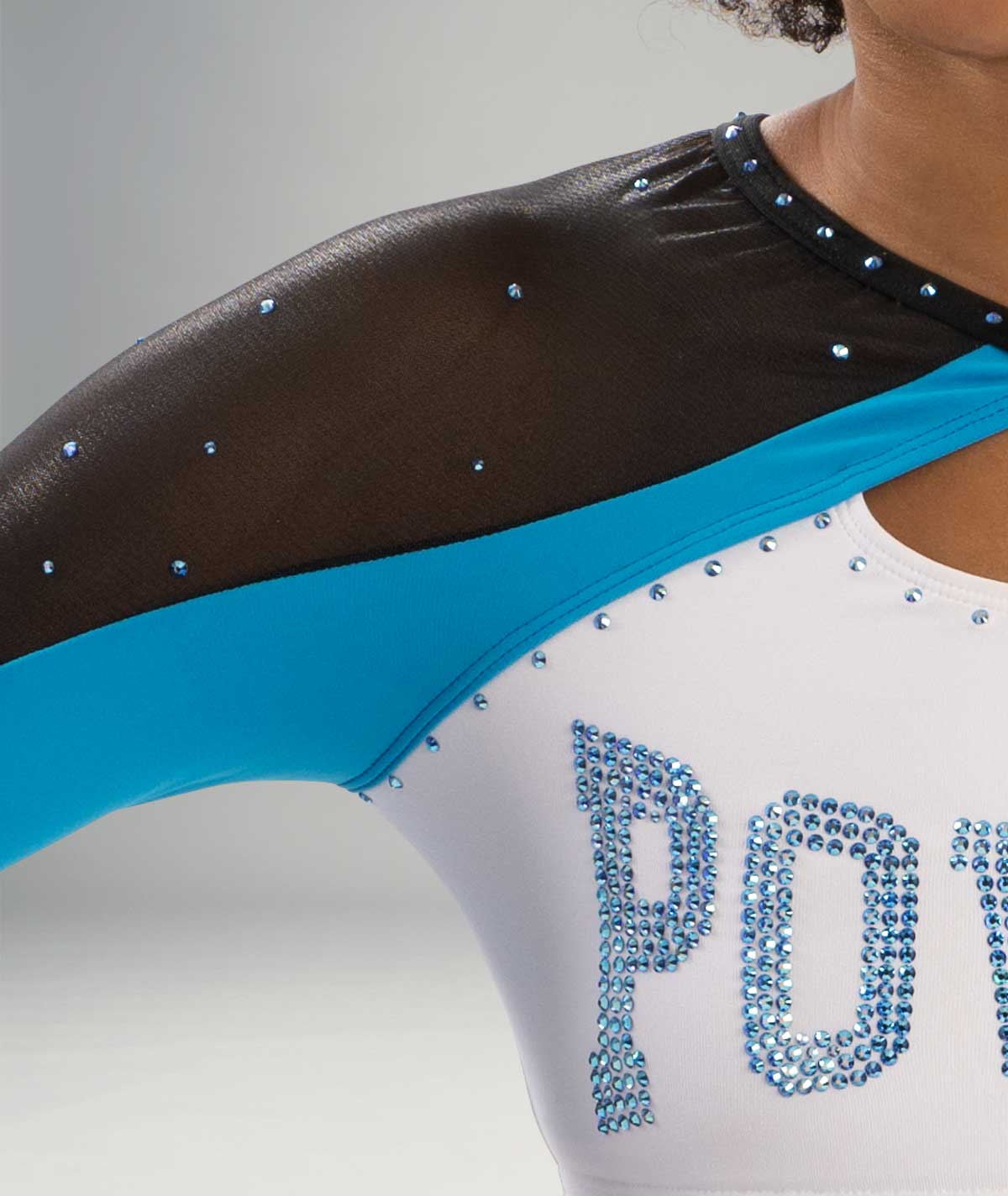 GK Cheer All Star Crew Neck Cropped Top with Front Keyhole Detail