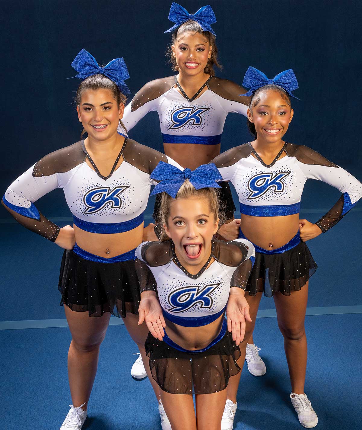 GK Cheer All Star V-Neck Cropped Top with Front and Back Cutout Details