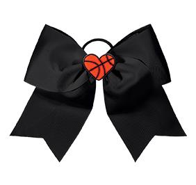 Chasse I Heart Basketball Hair Bow