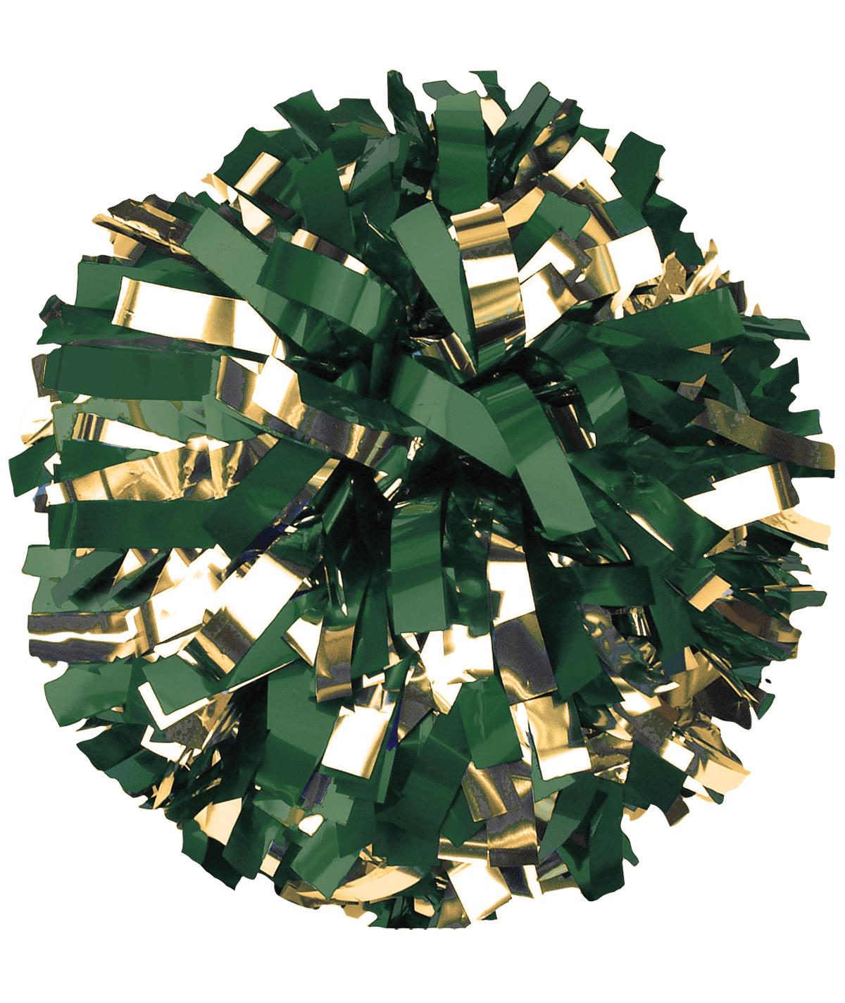 Metallic Green Foil Pom Poms (Set of 2), Green Coloured Party Supplies