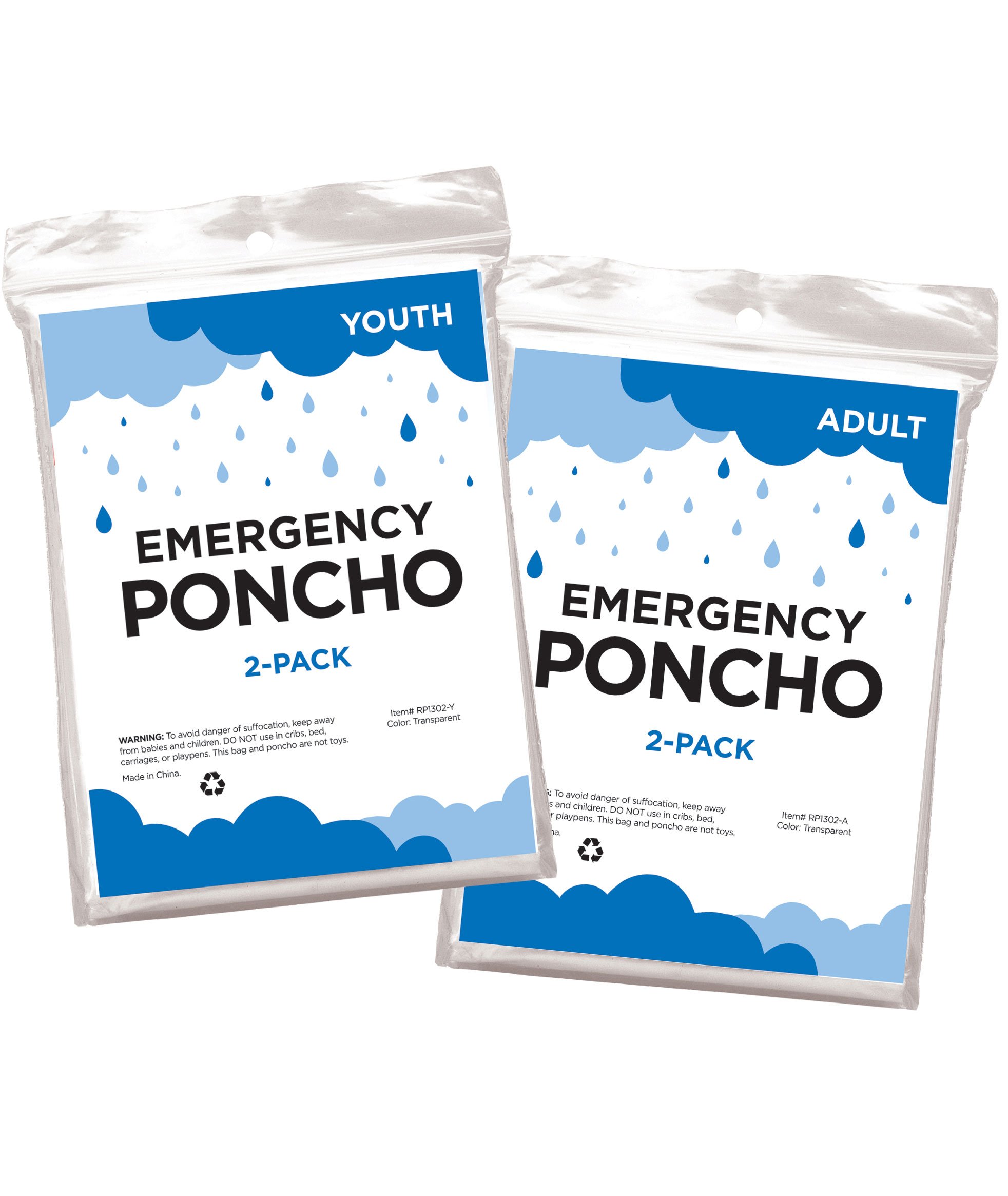 OCTAVE® Holiday Essentials 2 Pack Rain Ponchos 