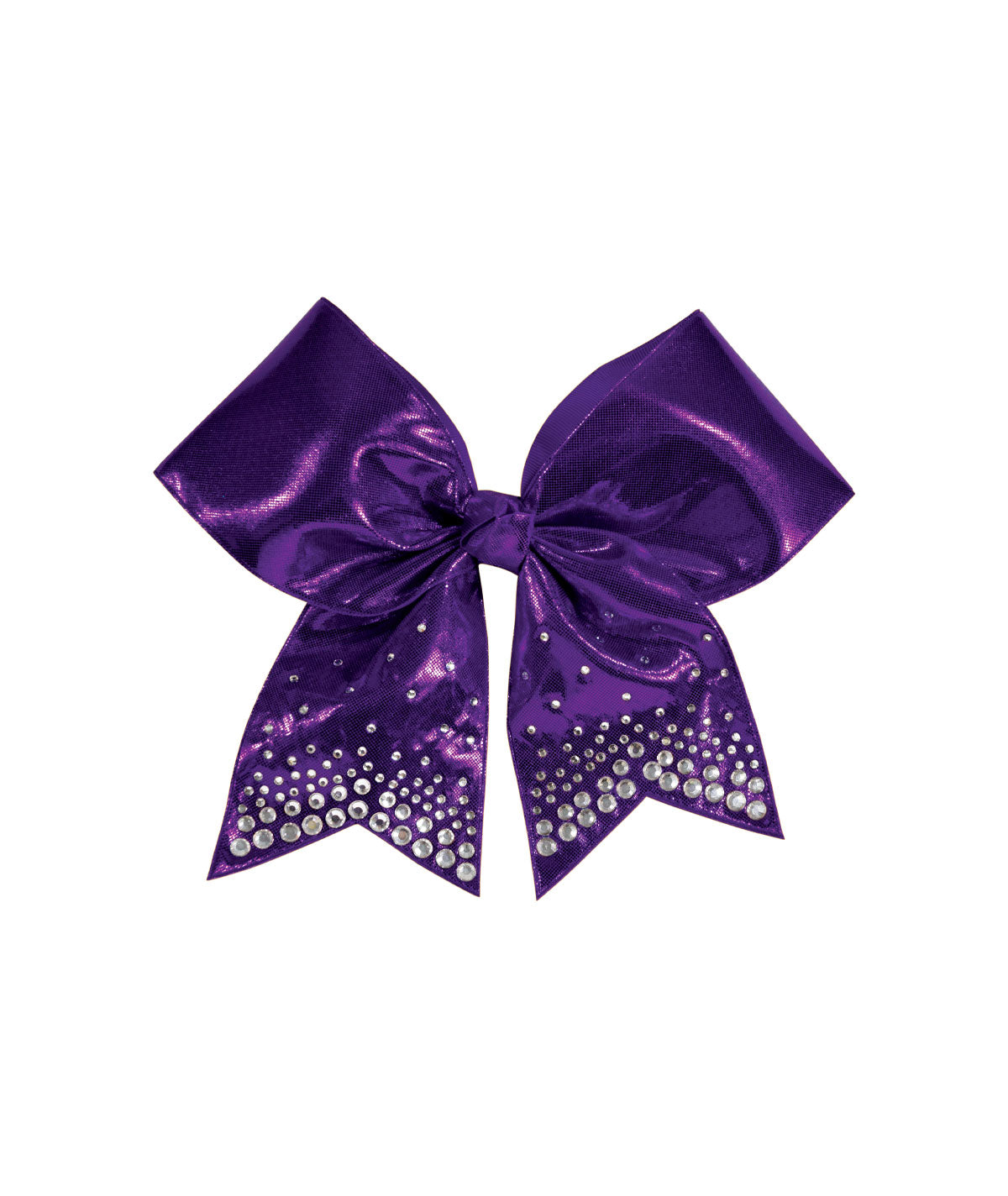 New Large Purple Glitter Cheer Bow Rhinestone Tailless Competition Hair Bow Purple Glitter Cheer Bows | Brenda main image 4