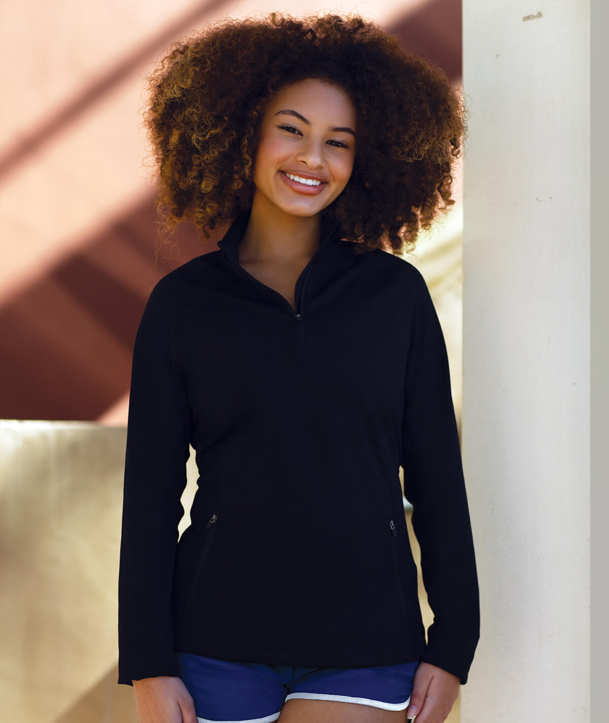 GK Fitted Quarter Zip With Pockets | Omni Cheer
